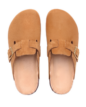 Mule Confort Suede coloris camel femme, vue de dessus