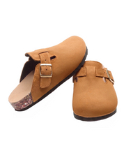Mule Confort Suede coloris camel femme, vue de paire