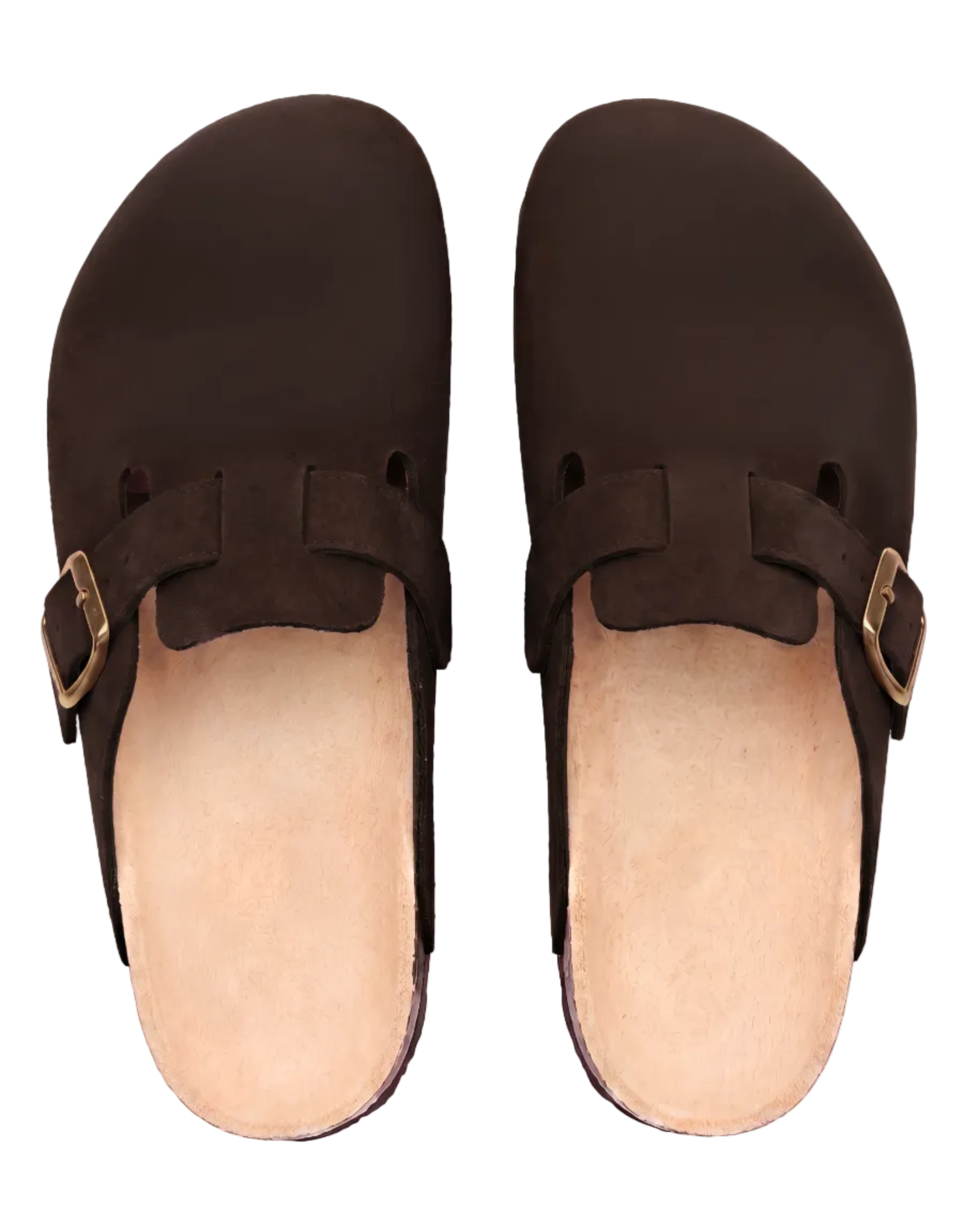 Mule Confort Suede coloris marron femme, vue de dessus