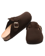Mule Confort Suede coloris marron femme, vue de paire