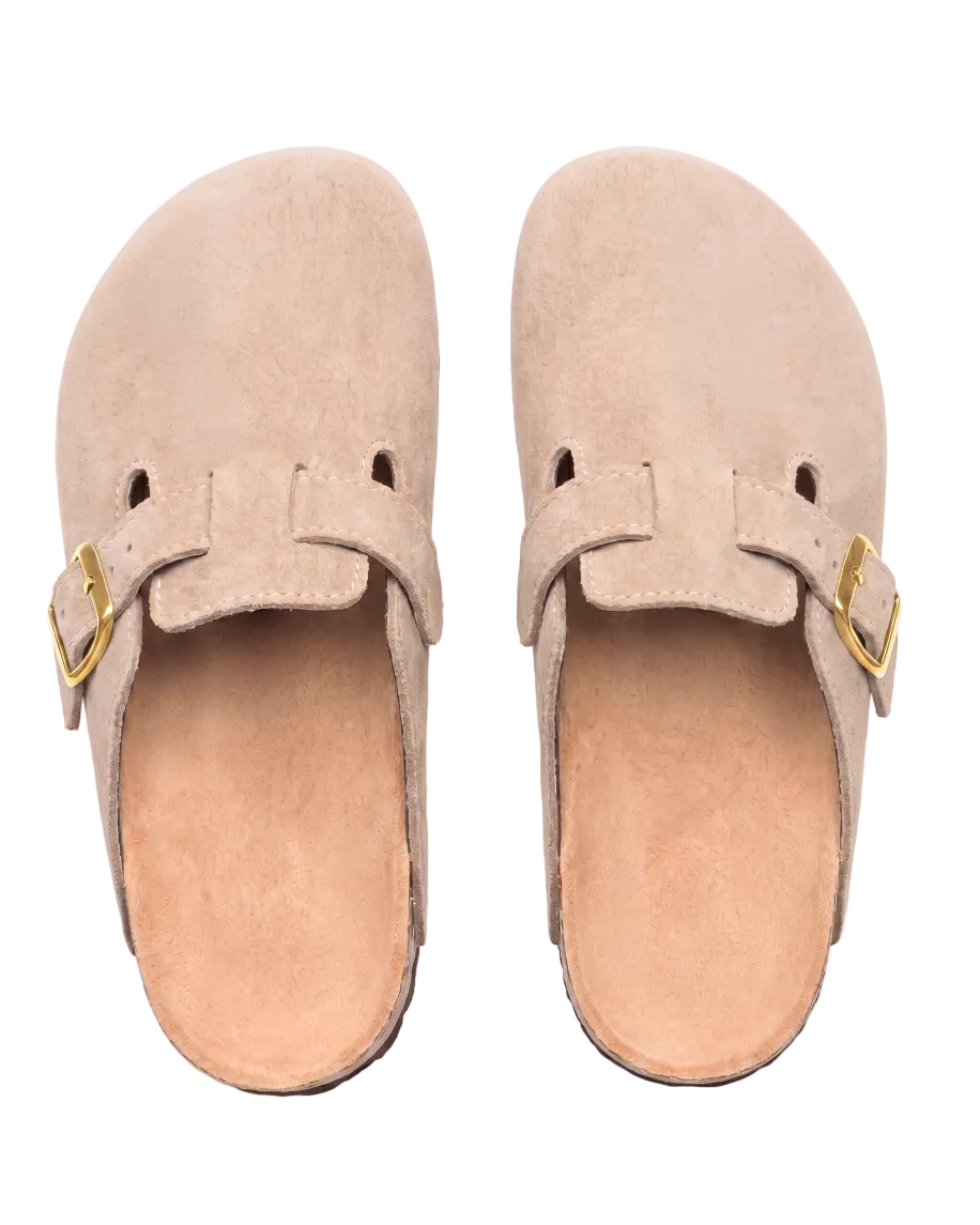 Mule Confort Suede coloris taupe femme, vue de dessus