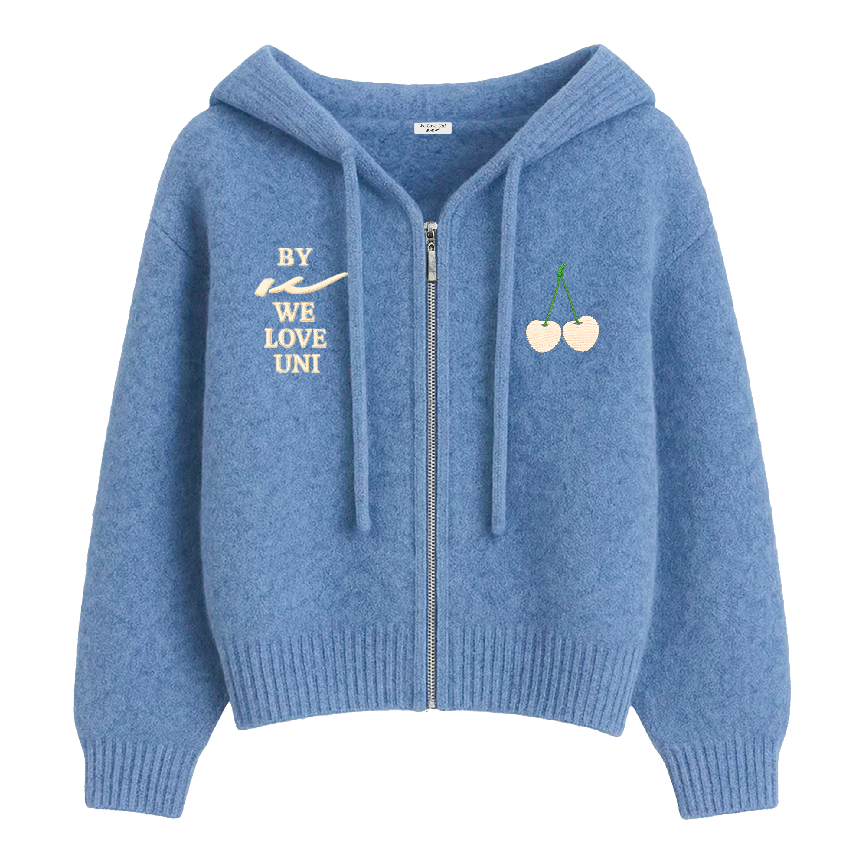 Cherry Embroidery Zip-Up