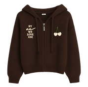 Cherry Embroidery Zip-Up