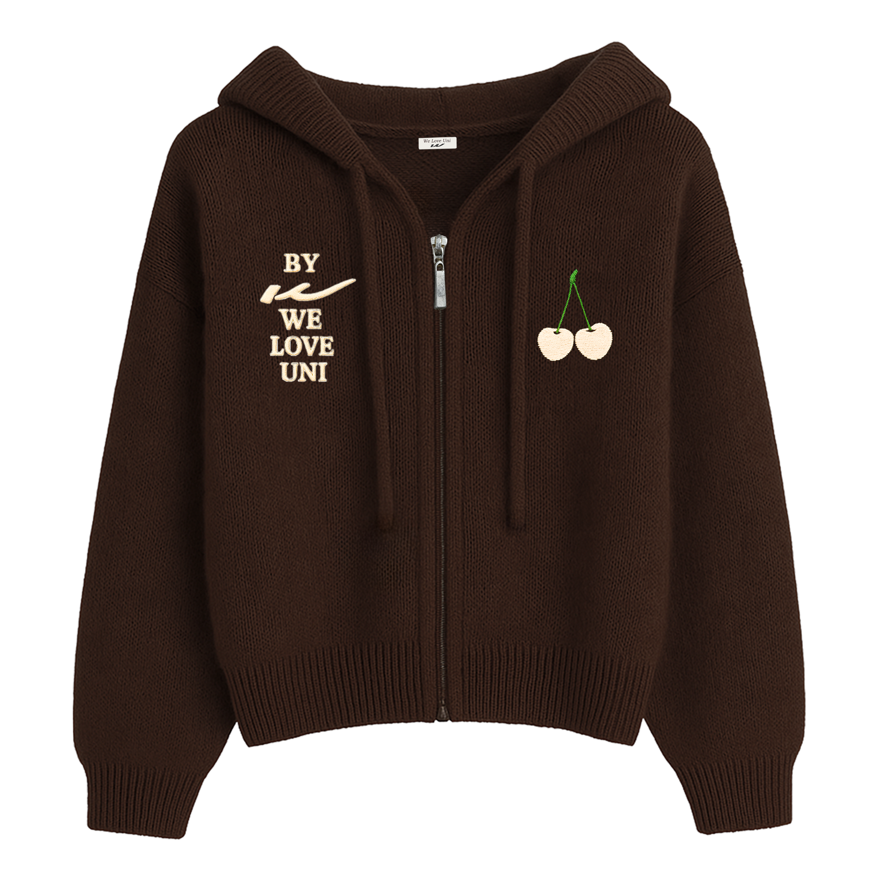 Cherry Embroidery Zip-Up