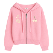 Cherry Embroidery Zip-Up