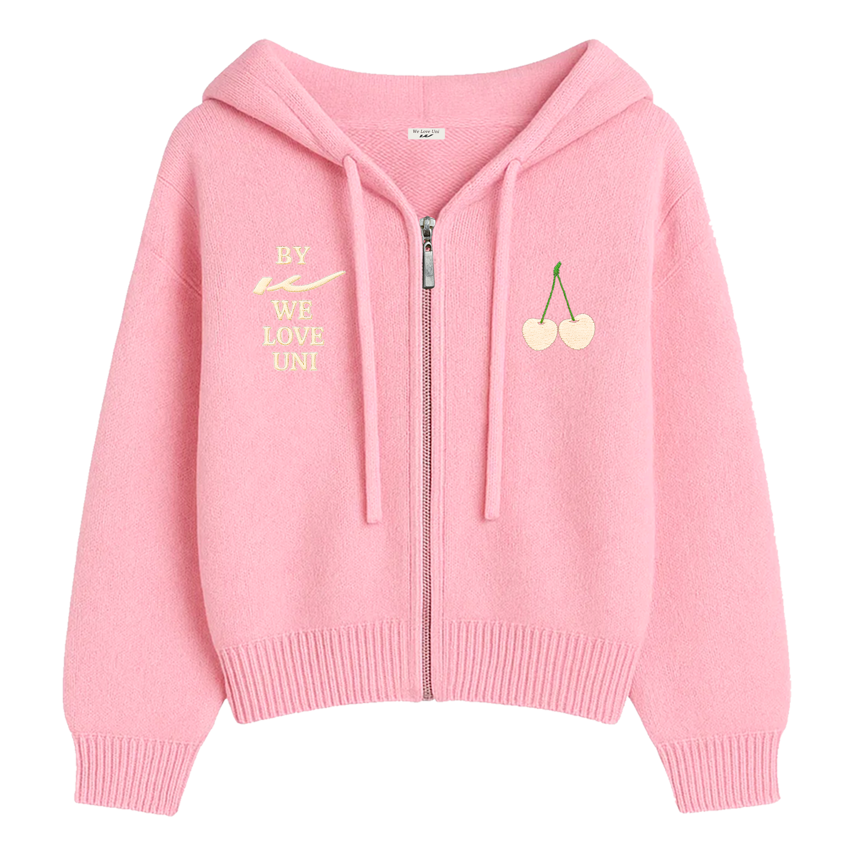 Cherry Embroidery Zip-Up