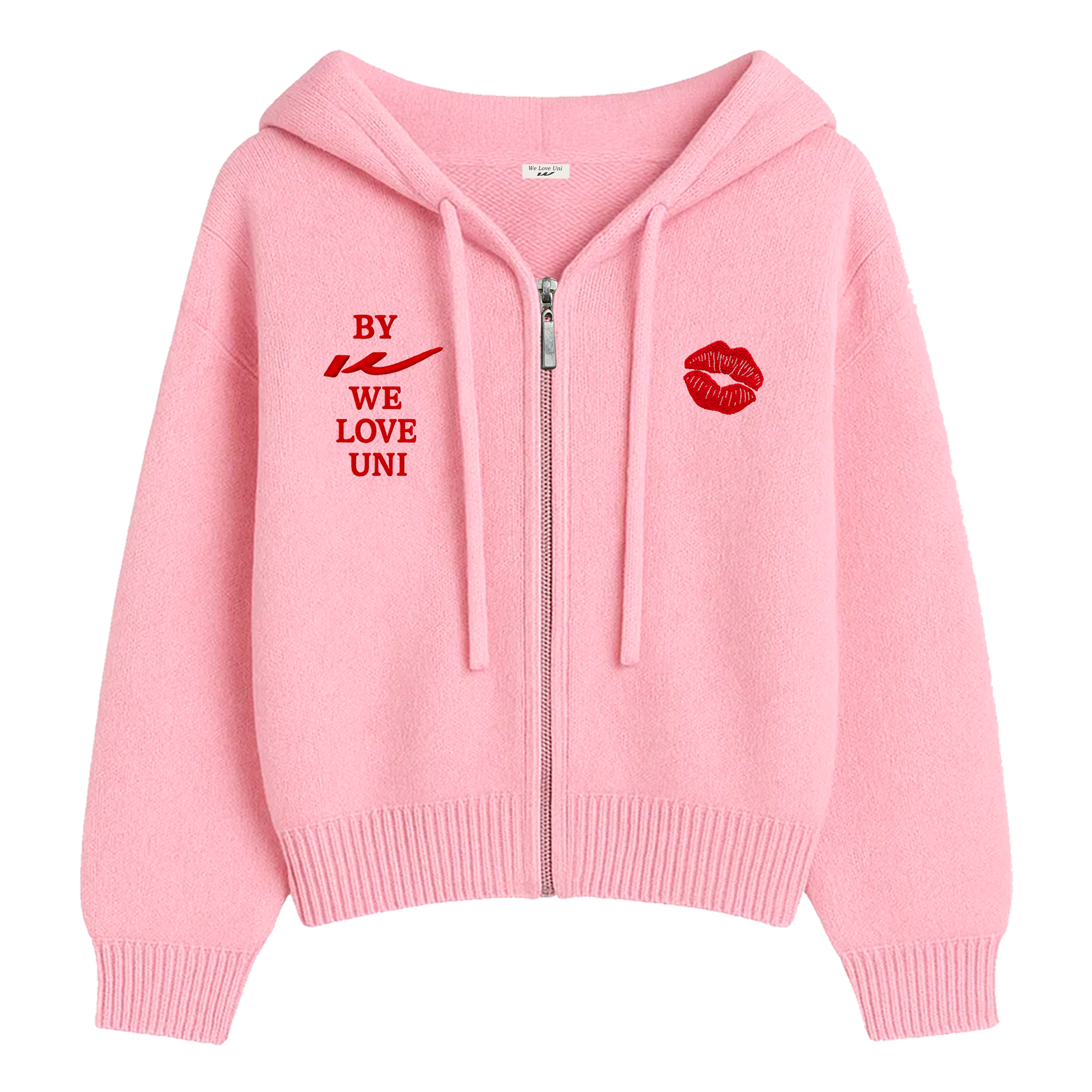 Kiss Embroidery Zip-Up
