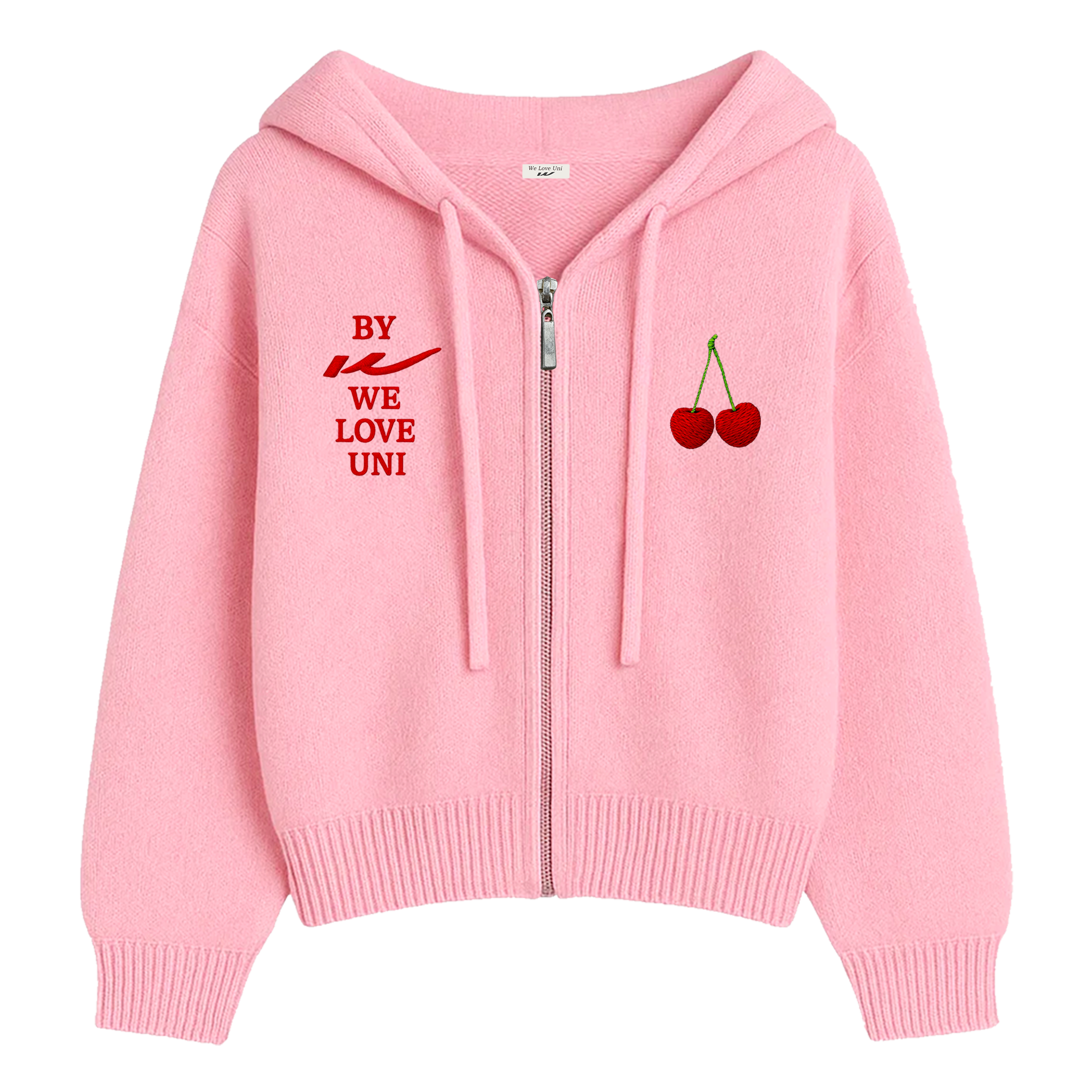 Cherry Embroidery Zip-Up
